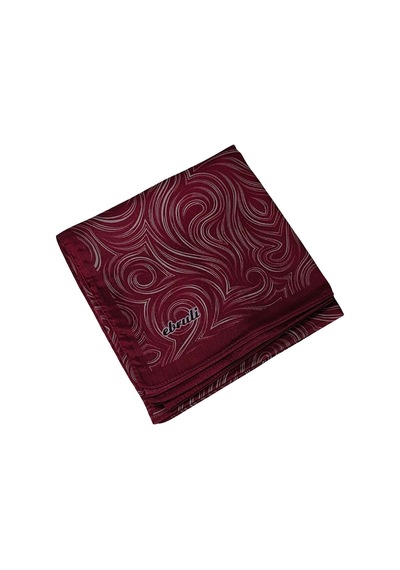 Mim Eşarp Ebruli Jan Jan Spiral Desenli Eşarp 90x90 Cm Bordo