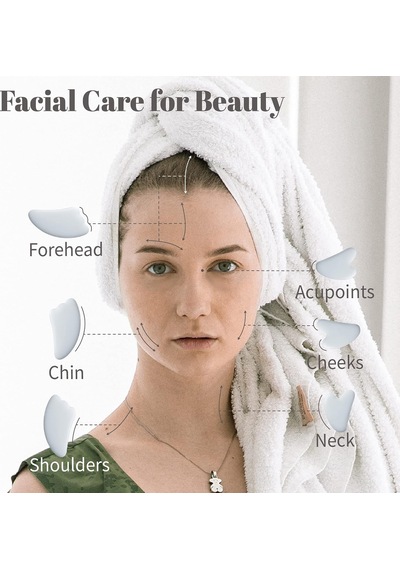 Tr Gua Sha Masaj Aleti, 4 Adet Gua Sha Yüz Aleti, Spa Akupunktur Terapisi Tetikleyici Nokta Tedavisi, Gua Sha Kazıma M Diğer