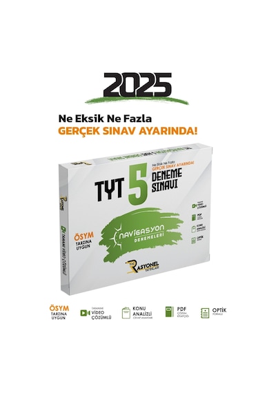2025 Tyt Tüm Dersler Navigasyon 5'li Genel Deneme Seti (ÖSYM AYARINDA)
