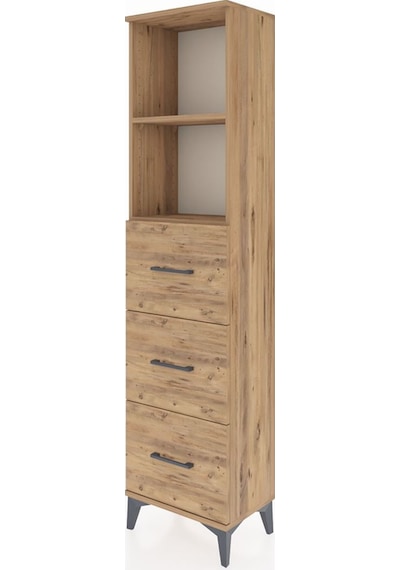 Arges Dolap 2 Raflı 3 Çekmeceli 44x30x182 Çam-çam Çam