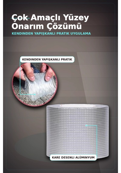 10 Cm Genişlik 5 Metre Alüminyum Folyo Kauçuk Sızdırmazlık Bandı - Çatı Boru Duvar Onarım Bx-313438 6997 10 Cm Genişlik 5 Metre Alüminyum Folyo Kauçuk Sızdırmazlık Bandı - Çatı Boru Duvar Onarım Bx-313438 6997