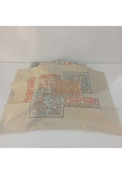 Kesmeli Tek Kişilik Yatak Örtüsü Takımı 160x220 Cm Su Yeşili Çok Renkli