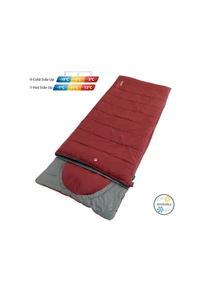 Outwell Contour Lux Yazlık & Kışlık Taraflı -19 C Uyku Tulumu Kırmızı Sol 230434 Çok Renkli