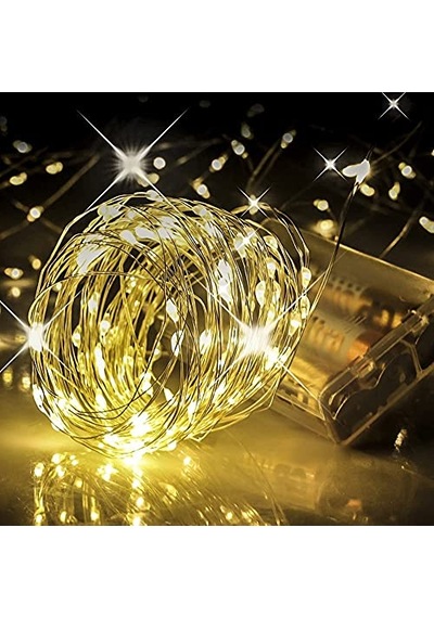 Peri Led Metre Gün Işığı Sarı Renkli Pilli Dekoratif Aydınlatma Süsleme Parti Sarı Led Işık Yılbaşı Led Işık Süsleme Dekorasyon Işığı Şerit Aydınlatma Led Günışığı, 5 10c