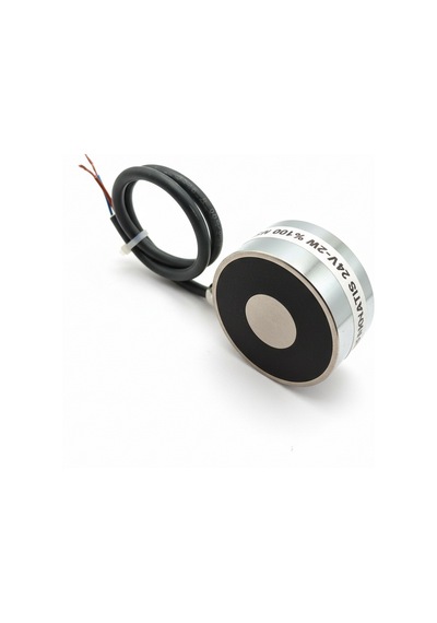 Ø70x33 Mm 24v Elektromıknatıs M8 Bağlantılı, Yandan Kablo Çıkışlı, %100 Çalışma, Güçlü Endüstriyel Tutma Tipi