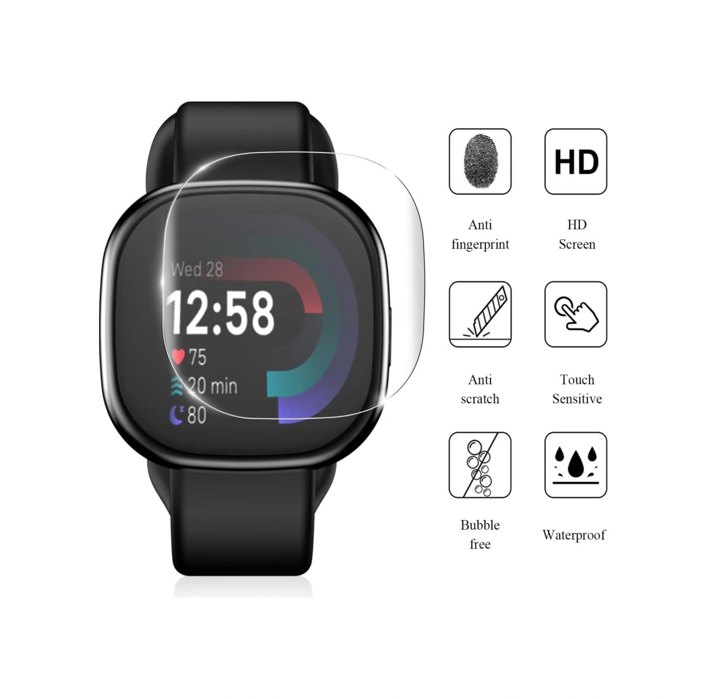 Fitbit Versa 4 Ekran Koruyucu Tpu Film Şeffaf 2 Adet