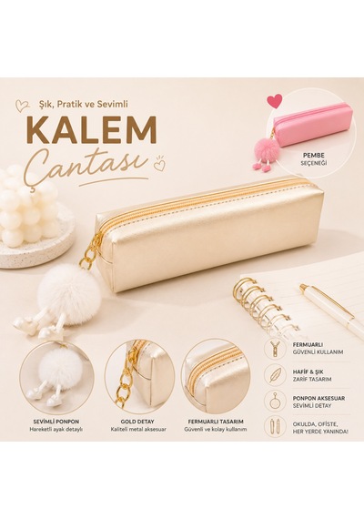 Bakgelal Renkli Kalem Çantası Pratik Ve Şık Kalemlik - 9017599613499