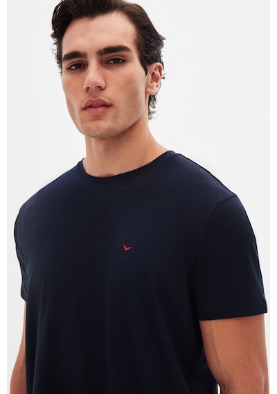 D's Damat Ds Damat Regular Fit Lacivert Düz Nakışlı %100 Pamuk T-shirt 4hc140632006m Lacivert