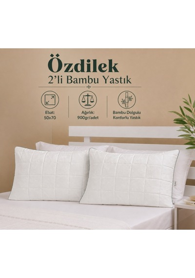Özdilek 2li Bamboo Yastık 50x70 Beyaz