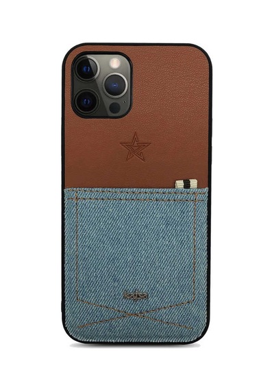 Kajsa Apple Uyumlu iPhone 12 Pro Max Kılıf Cep Tasarımlı Kajsa Denim Kapak ZORE-218934