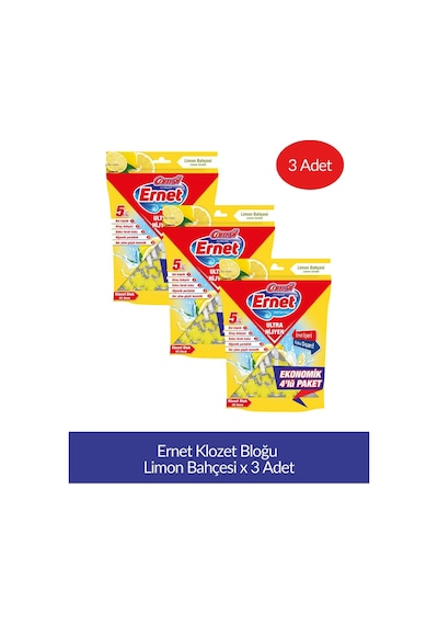 Ernet Klozet Bloğu Limon Bahçesi 4lü Paket X 3 Adet