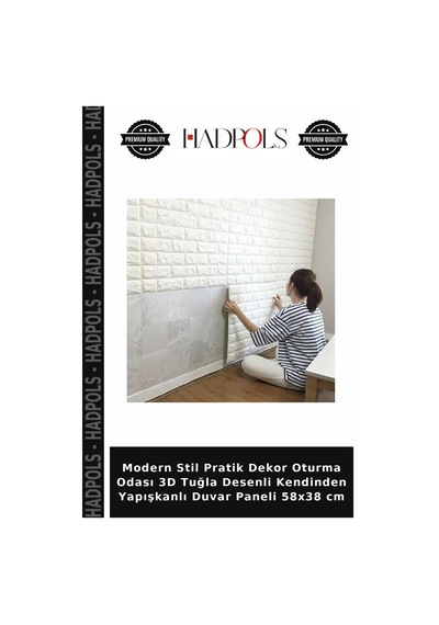 Modern Stil Pratik Dekor Oturma Odası 3d Tuğla Desenli Kendinden Yapışkanlı Duvar Paneli 58x38 Cm