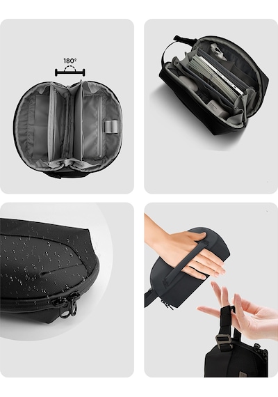 Lenyes Lb570 23cm Su Geçirmez Aşınmaya Ve Çizilmeye Dayanıklı Aksesuar Çantası Siyah