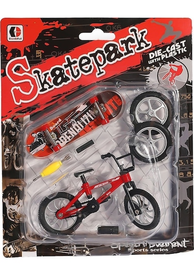 Kzl-1811-2 Kartela Kaykay Bisiklet Oyun Seti -kızılkaya