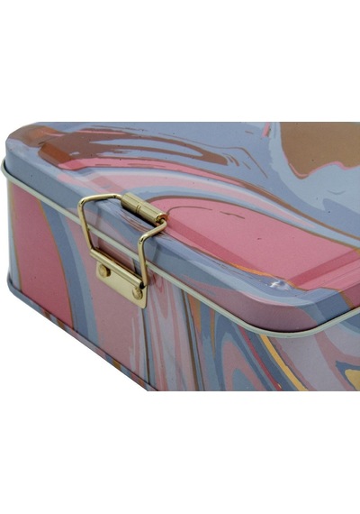 Evle Liquid Kare Metal Saklama Kabı Pembe 1.9 L 15.8 x 15.8 x 8.7 C M Pembe