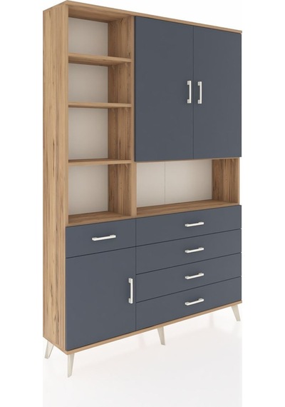 Arges Dolap 8 Raflı 5 Çekmeceli 3 Kapaklı 132x30x195 Çam-antrasit/antrasit Antrasıt/antrasıt Arges Dolap 8 Raflı 5 Çekmeceli 3 Kapaklı 132x30x195 Çam-antrasit/antrasit Antrasıt/antrasıt