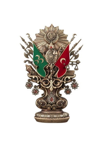 Thentech Osmanlı Tuğrası Biblo Osmanlı Türk Tuğrası Hediyelik Masaüstü Biblo 30x19cm Hediyelik Biblo