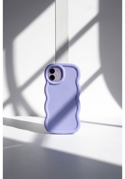 Apple iPhone 11 Pro Uyumlu Dalgalı Tasarım Kamera Korumalı Mat Silikon-54239 Mor