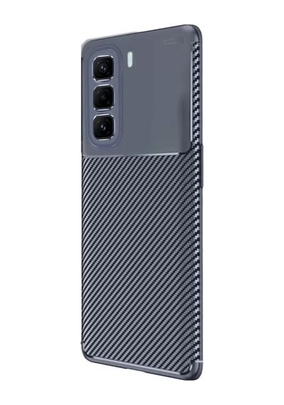 Newface İnfinix Hot 50 4g Kılıf Auto Focus Karbon Kapak - Lacivert