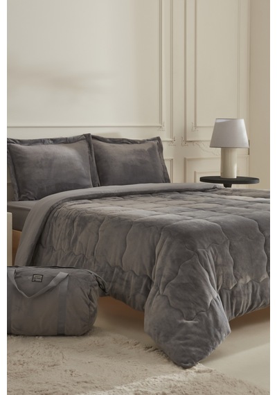 Karaca Home Flufy Çift Kişilik Soft Dream Comfort Set Antrasit