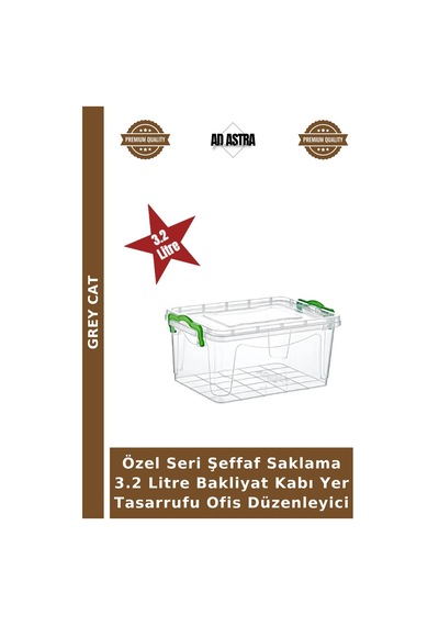 Özel Seri Şeffaf Saklama 3.2 Litre Bakliyat Kabı Yer Tasarrufu Ofis Düzenleyici Çok Renkli