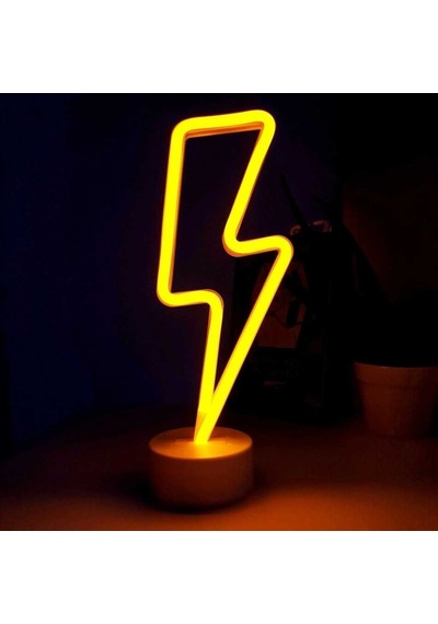 Şık Neon Işıklı Şimşek Lamba Usb Ve Pilli 32x11 Cm Diğer
