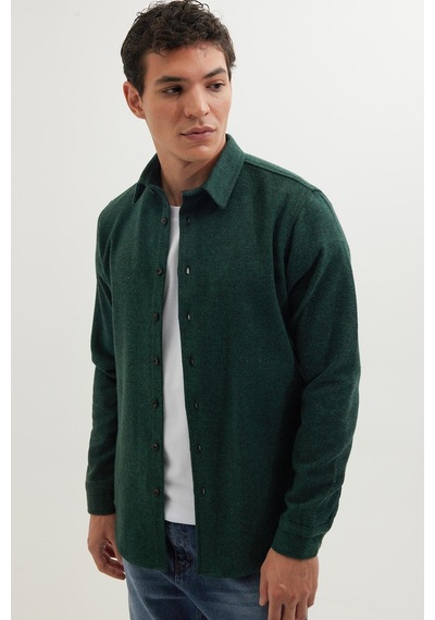 Tudors Erkek Slim Fit Dar Kesim Uzun Kollu Düz Kışlık Oduncu Yeşil Gömlek-41537 Yeşil Tudors Erkek Slim Fit Dar Kesim Uzun Kollu Düz Kışlık Oduncu Yeşil Gömlek-41537 Yeşil