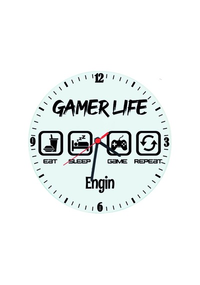 Gamer Life Oyuncuya Hediye Isimli Duvar Saati