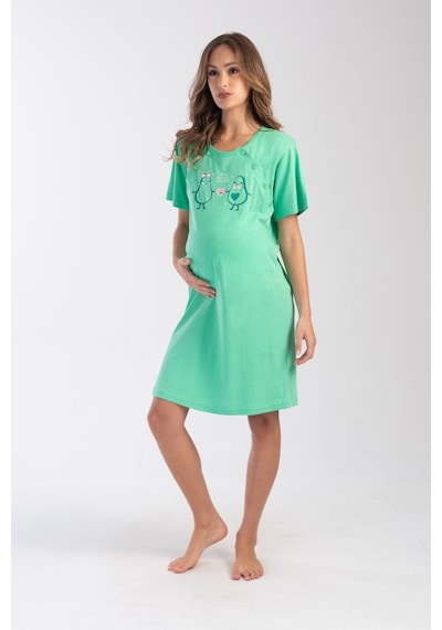 Yake Store Kadın P.suprem Cıft Patlı Kısa Kol Hamıle Tunık - Brıght Green