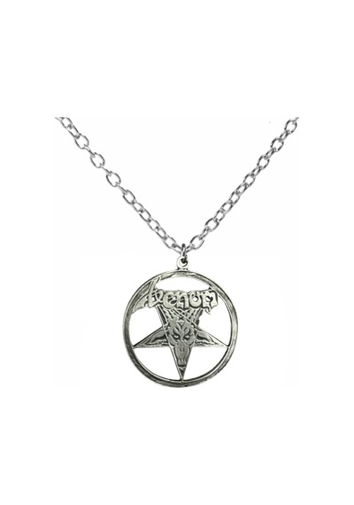 Venom Zincirli Kolye Keçi Kafası Pentagram Figürlü Metal Kolye 60 Cm Gotik & Ezoterik Unisex Takı Çok renkli