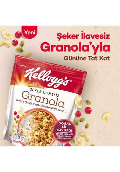 Kellogg's Şeker İlavesiz Turna Yemişi Kabak Çekirdeği ve Kajulu Granola 250 G