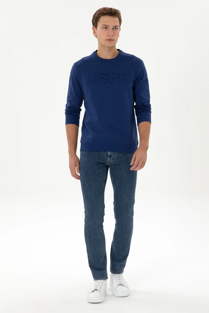 U.S. Polo Assn. Erkek Regular Fit Bisiklet Yaka İndigo Basic Sweatshirt 50307793-VR028
