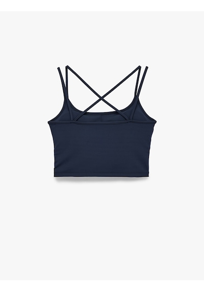Koton Çapraz Askılı Slim Fit Spor Bluz Lacivert 7wak30043nk