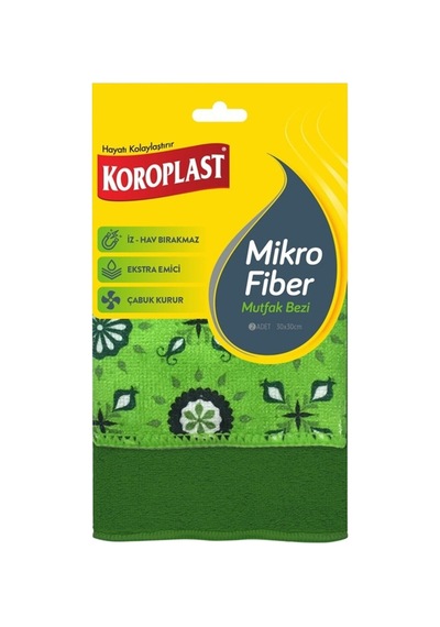 Mikro Fiber Mutfak Bezi 2 Li 30 X 30 Cm X 5 Paket Renkli