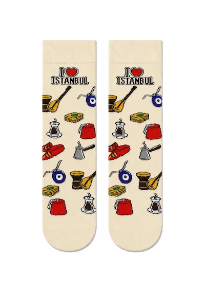 Carnaval Socks I Love İstanbul 5'li Kutulu Çorap Seti Taksi Ve Sokak Lezzetleri 2000386