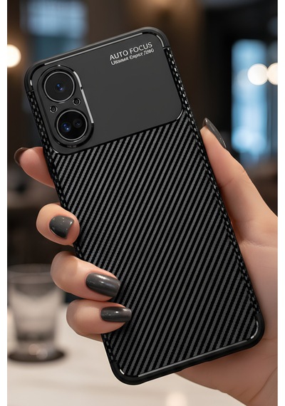 Realme 12 Lite Kılıf Karbon Tasarımlı İnce Yapılı Kamera Koruma Çıkıntılı Kapak