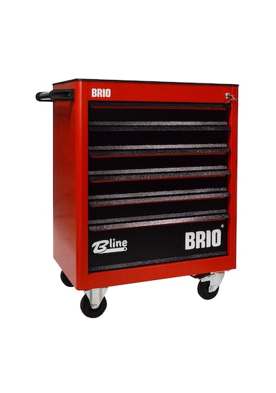 Brio Hareketli Takım Dolabı 6 Çekmece Kırmızı Boş