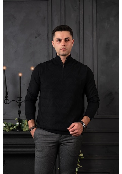 San&fa Regular Fit Yarım Balıkçı Yünlü Erkek Triko Kazak 001