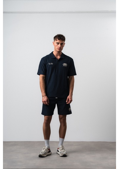 Erkek 242 Nakışlı Regular Fit T-shirt Şort Takım Lacivert