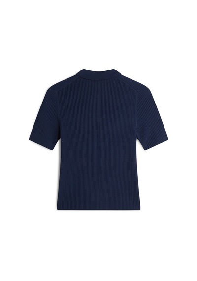 Rayon Rıb Slım Polo Ss Swt Kadın Mavi Bluz - Ww0ww48482 Mavi