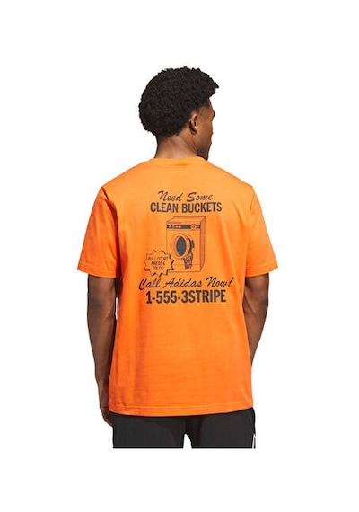 Adidas Clean Buckets T Erkek Basketbol Tişörtü Ks2427 Turuncu