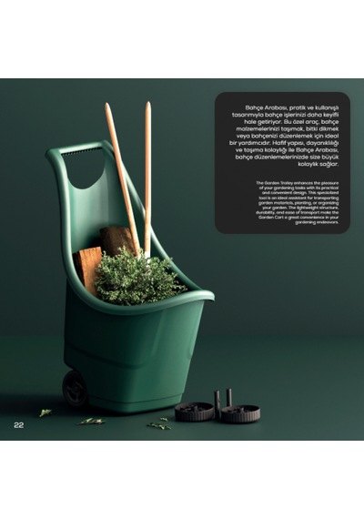 Bahçe Arabası 50 Litre - Yeşil Renk