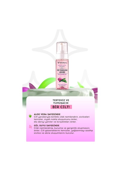 Tr Yüz Temizleme Köpüğü Gül Suyu Ve Aloe Vera İçeren Canlandırıcı, Ferahlatıcı Etkili