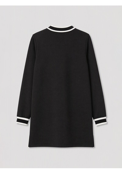 Lcw Everyday Siyah Şerit Detaylı Soft Touch Kadın Sweatshirt Tunik
