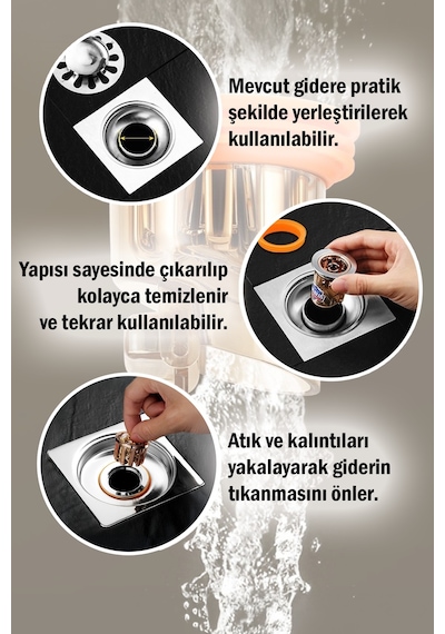 Çekvalfli Gider Adaptörü Koku Önleyici Lavabo Banyo Gider Tıkacı Geri Akış Engelleyici