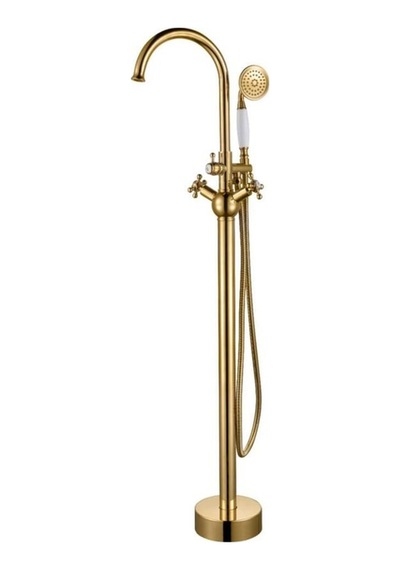 İsaoğlu Yapı Gold Küvet Musluğu Jakuzi Bataryası Altın Küvet Vintage Tasarım Pirinç Malzeme Gold