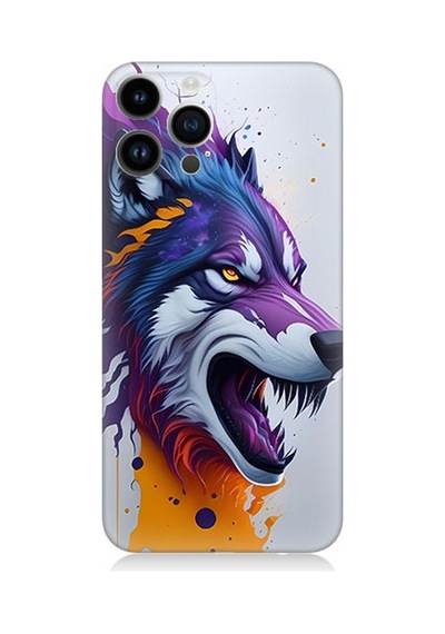 Apple Uyumlu iPhone 14 Pro Silikon Kılıf Kızgın Savaşçı Kurt