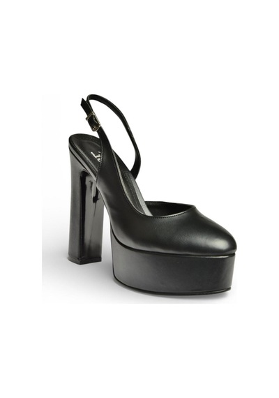 Fox Shoes Y246195109 Siyah Platform Kalın Topuklu Kadın Abiye Ayakkabı Siyah