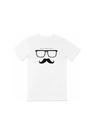 Defymoda Babalar Günü Hediye Baba Temalı Baskılı Oversize Bisiklet Yaka T-shirt - Beyaz