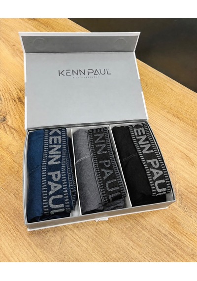 Kenn Paul 3 Lü Modal Erkek Boxer Seti-siyah-lacivert-füme Çok Renkli